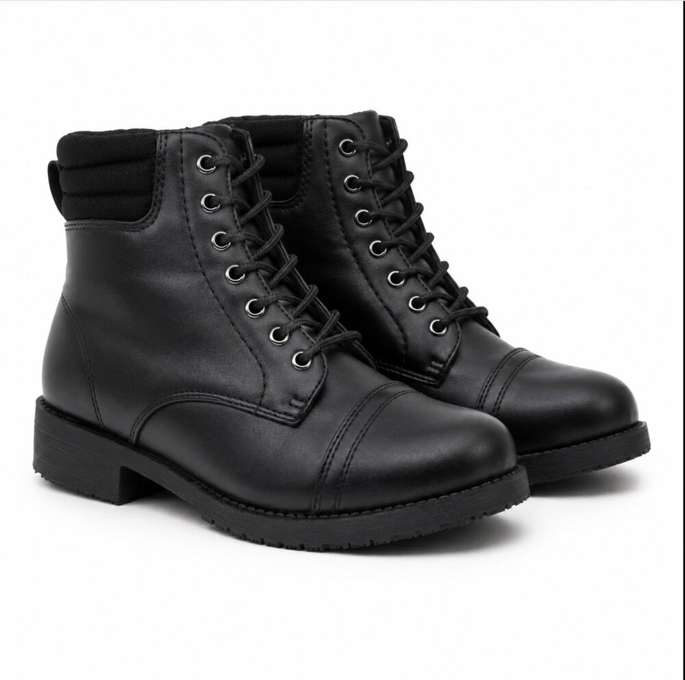 LaForst Womens Combat Ankle Boots US 8 US 38 Black Slip Resistant NWOB